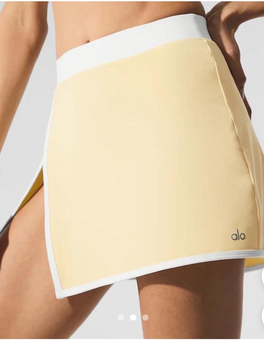 ALO Yoga Pale Yellow Skort with White Trim